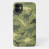 Dinosauruspatroon, dinosaurussilhouet, groene dino Case-Mate iPhone case (Achterkant)
