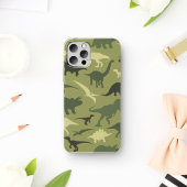 Dinosauruspatroon, dinosaurussilhouet, groene dino Case-Mate iPhone case