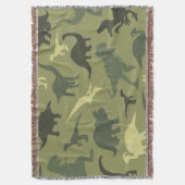 Dinosauruspatroon, dinosaurussilhouet, groene dino deken (Voorkant Verticaal)