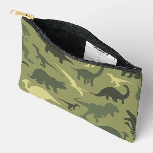Dinosauruspatroon, dinosaurussilhouet, groene dino etui (Open)