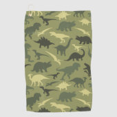 Dinosauruspatroon, dinosaurussilhouet, groene dino golfhanddoek (Voorkant)