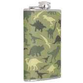 Dinosauruspatroon, dinosaurussilhouet, groene dino heupfles (Rechts)