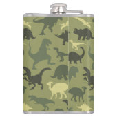 Dinosauruspatroon, dinosaurussilhouet, groene dino heupfles (Achterkant)