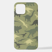Dinosauruspatroon, dinosaurussilhouet, groene dino iPhone hoesje (Achterkant)