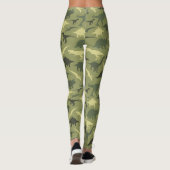 Dinosauruspatroon, dinosaurussilhouet, groene dino leggings (Achterkant)