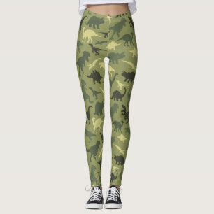 Dinosauruspatroon, dinosaurussilhouet, groene dino leggings