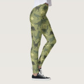 Dinosauruspatroon, dinosaurussilhouet, groene dino leggings (Rechts)