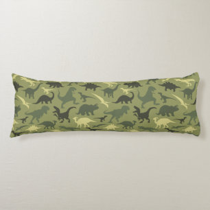 Dinosauruspatroon, dinosaurussilhouet, groene dino lichaamskussen