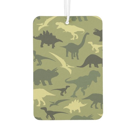 Dinosauruspatroon, dinosaurussilhouet, groene dino luchtverfrisser (Achterkant)