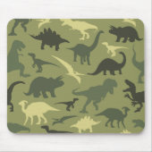 Dinosauruspatroon, dinosaurussilhouet, groene dino muismat (Voorkant)