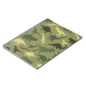 Dinosauruspatroon, dinosaurussilhouet, groene dino notitieboek (Linkerzijde)