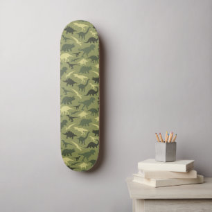 Dinosauruspatroon, dinosaurussilhouet, groene dino persoonlijk skateboard
