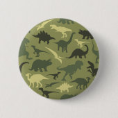 Dinosauruspatroon, dinosaurussilhouet, groene dino ronde button 5,7 cm (Voorkant)