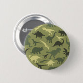 Dinosauruspatroon, dinosaurussilhouet, groene dino ronde button 5,7 cm (Voorkant /achterkant)