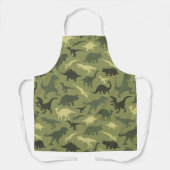 Dinosauruspatroon, dinosaurussilhouet, groene dino schort (Voorkant)