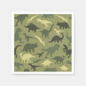 Dinosauruspatroon, dinosaurussilhouet, groene dino servet (Voorkant)