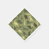 Dinosauruspatroon, dinosaurussilhouet, groene dino servet (Hoek)