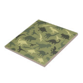 Dinosauruspatroon, dinosaurussilhouet, groene dino tegeltje (Zijkant)