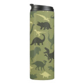 Dinosauruspatroon, dinosaurussilhouet, groene dino thermosbeker (Geroteerd rechts)