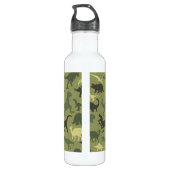 Dinosauruspatroon, dinosaurussilhouet, groene dino waterfles  (Achterkant)
