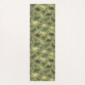 Dinosauruspatroon, dinosaurussilhouet, groene dino yogamat (Achterkant)