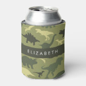 Dinosauruspatroon, Dinosaurussilhouet, Jouw naam Blikjeskoeler (Blikje Voorkant)