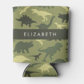 Dinosauruspatroon, Dinosaurussilhouet, Jouw naam Blikjeskoeler (Voorkant)