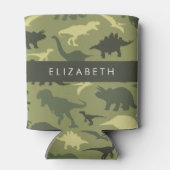 Dinosauruspatroon, Dinosaurussilhouet, Jouw naam Blikjeskoeler (Achterkant)