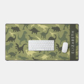 Dinosauruspatroon, Dinosaurussilhouet, Jouw naam Bureaumat (Keyboard & Muis)