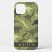 Dinosauruspatroon, Dinosaurussilhouet, Jouw naam Case-Mate iPhone Case (Achterkant)