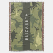 Dinosauruspatroon, Dinosaurussilhouet, Jouw naam Deken (Voorkant Verticaal)