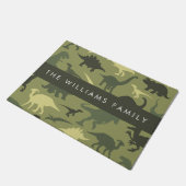 Dinosauruspatroon, Dinosaurussilhouet, Jouw naam Deurmat (Schuin)