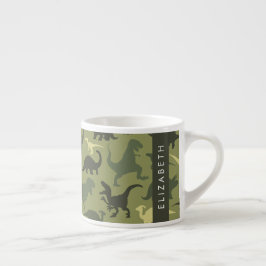 Dinosauruspatroon, Dinosaurussilhouet, Jouw naam Espresso Kop