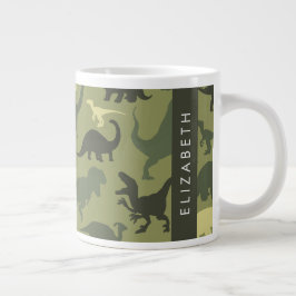 Dinosauruspatroon, Dinosaurussilhouet, Jouw naam Grote Koffiekop
