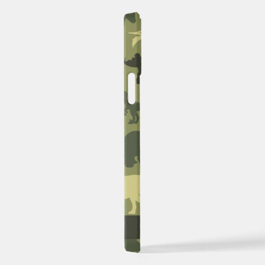 Dinosauruspatroon, Dinosaurussilhouet, Jouw naam iPhone Hoesje (Rechterkant)