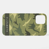 Dinosauruspatroon, Dinosaurussilhouet, Jouw naam iPhone Hoesje (Achterkant horizontaal)