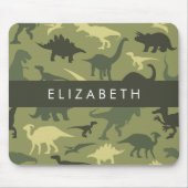 Dinosauruspatroon, Dinosaurussilhouet, Jouw naam Muismat (Voorkant)