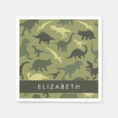 Dinosauruspatroon, Dinosaurussilhouet, Jouw naam Servet (Voorkant)