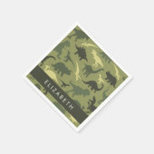 Dinosauruspatroon, Dinosaurussilhouet, Jouw naam Servet (Hoek)