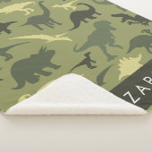 Dinosauruspatroon, Dinosaurussilhouet, Jouw naam Sherpa Deken (3/4)