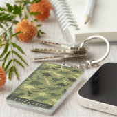 Dinosauruspatroon, Dinosaurussilhouet, Jouw naam Sleutelhanger (Voorkant Rechts)