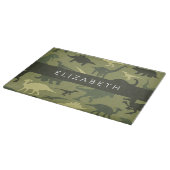 Dinosauruspatroon, Dinosaurussilhouet, Jouw naam Snijplank (Hoek)