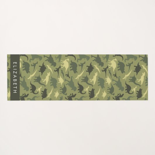 Dinosauruspatroon, Dinosaurussilhouet, Jouw naam Yogamat (Achterkant (horizontaal))