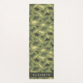 Dinosauruspatroon, Dinosaurussilhouet, Jouw naam Yogamat (Achterkant)