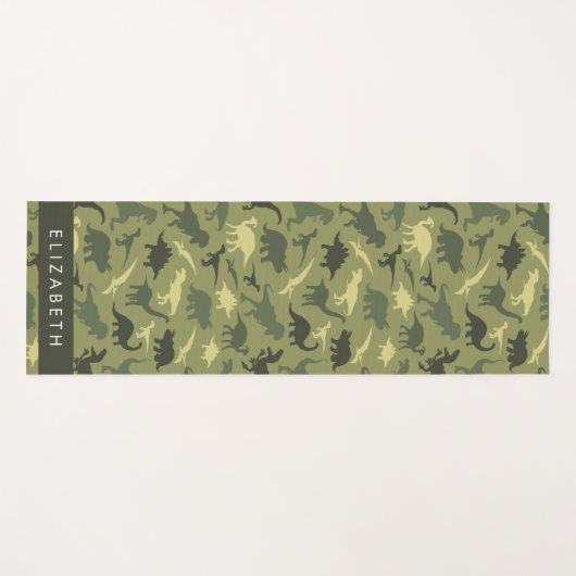 Dinosauruspatroon, Dinosaurussilhouet, Jouw naam Yogamat (Voorkant (horizontaal))