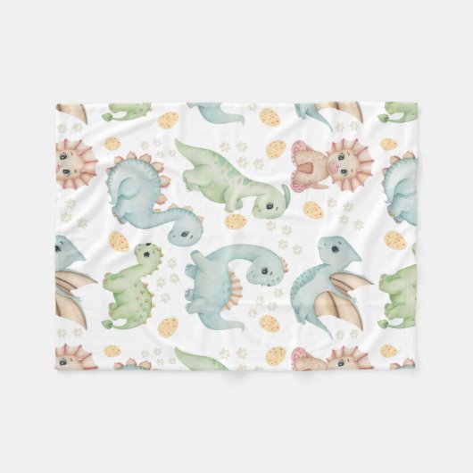 dinosauruspatroon fleece deken (Voorkant (Horizontaal))