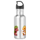 Dinosauruspatroon Kinder gepersonaliseerde naam Waterfles (Achterkant)