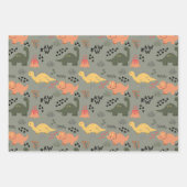 Dinosauruspatroon kinder inpakpapier vel (Voorkant 3)