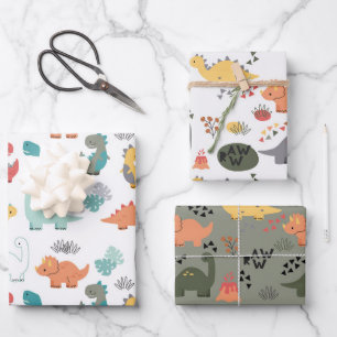 Dinosauruspatroon kinder inpakpapier vel
