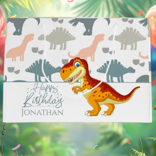 Dinosauruspatroon voor u grote geschenkzak groot cadeauzakje